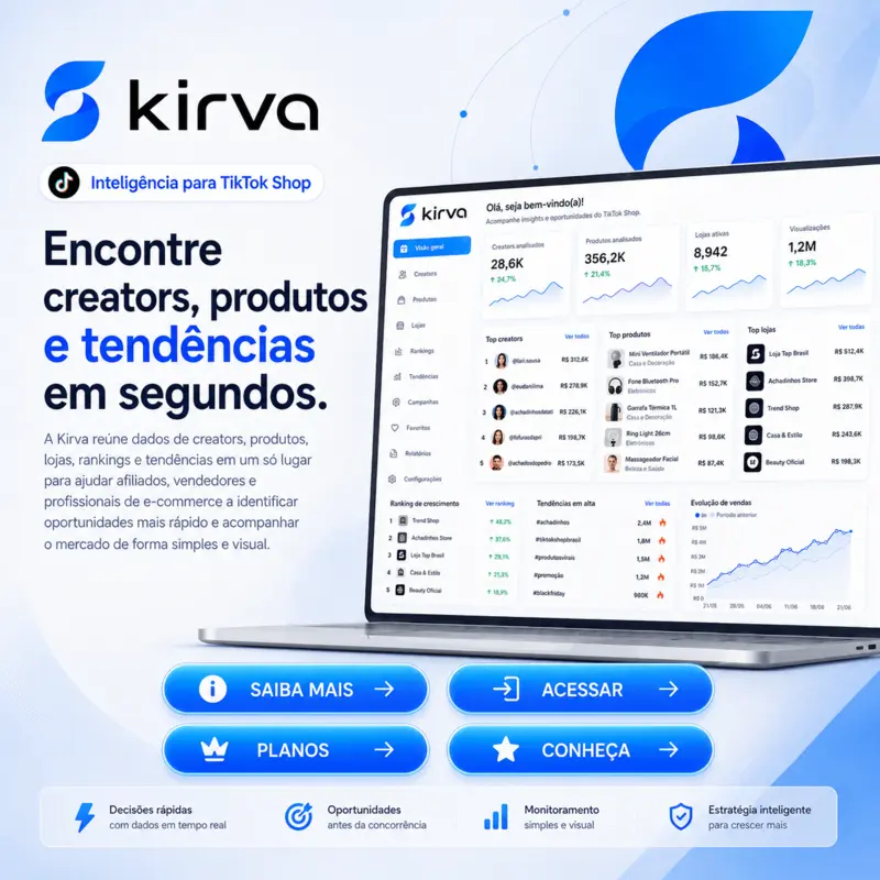 Kirva — Inteligência de oportunidades do TikTok Shop